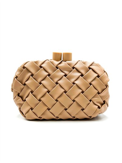 Cartera de fiesta trenzada con cierre cilíndrico