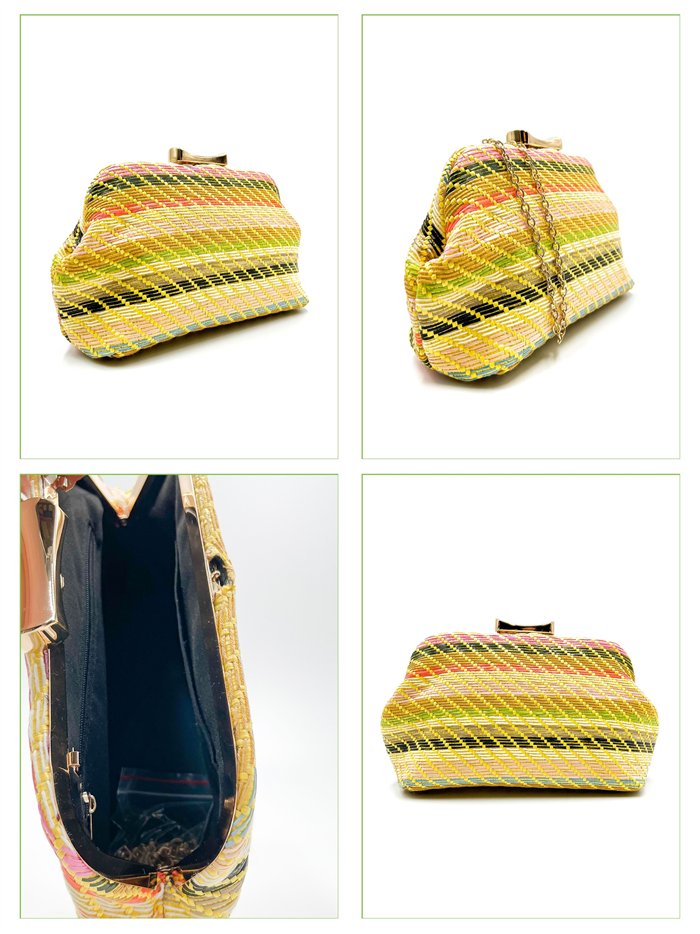 Cartera de fiesta rafia multicolor