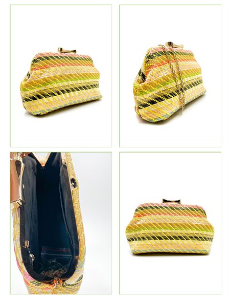 Cartera de fiesta rafia multicolor