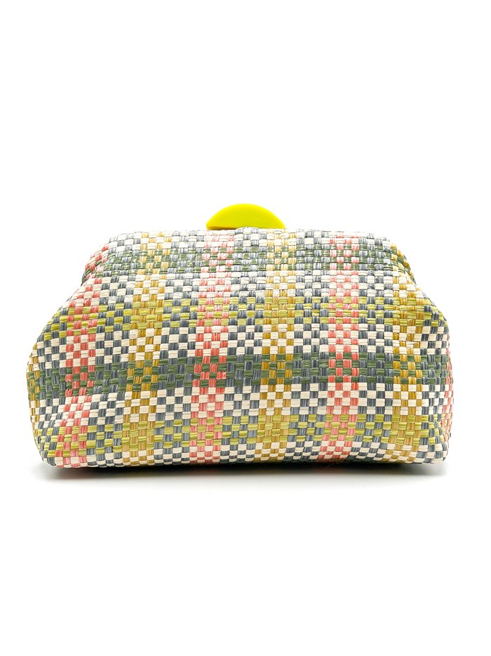 Cartera de fiesta rafia cuadros