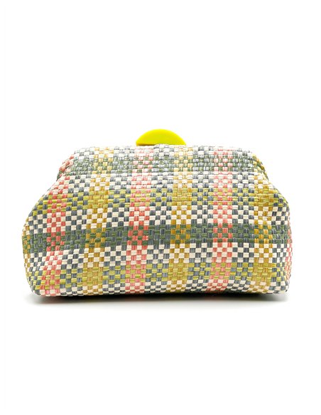 Cartera de fiesta rafia cuadros