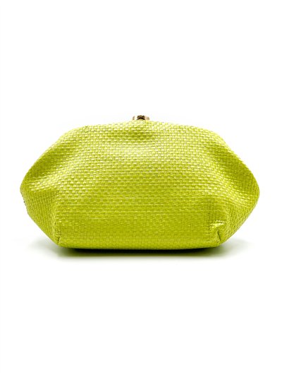 Cartera de fiesta rafia con cierre redondo