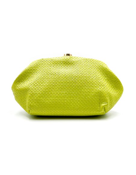 Cartera de fiesta rafia con cierre redondo