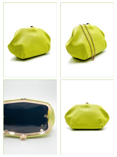 Cartera de fiesta rafia con cierre redondo 2