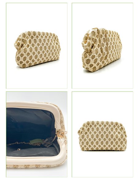 Cartera de fiesta rafia calada