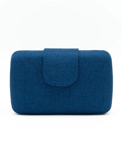 Bolso de fiesta rígida rafia con solapa