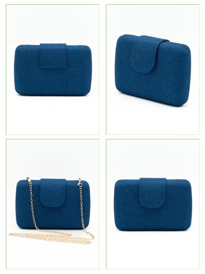 Bolso de fiesta rígida rafia con solapa 2