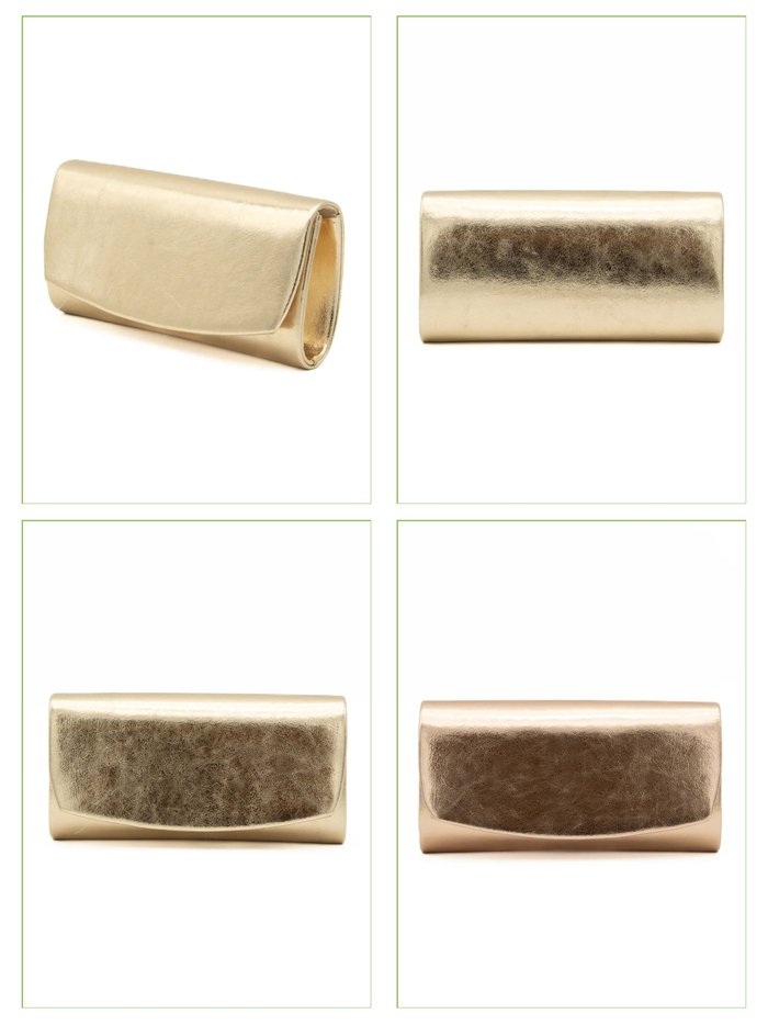 Cartera de fiesta cilíndrica metalizada