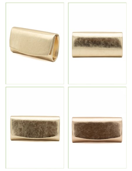 Cartera de fiesta cilíndrica metalizada