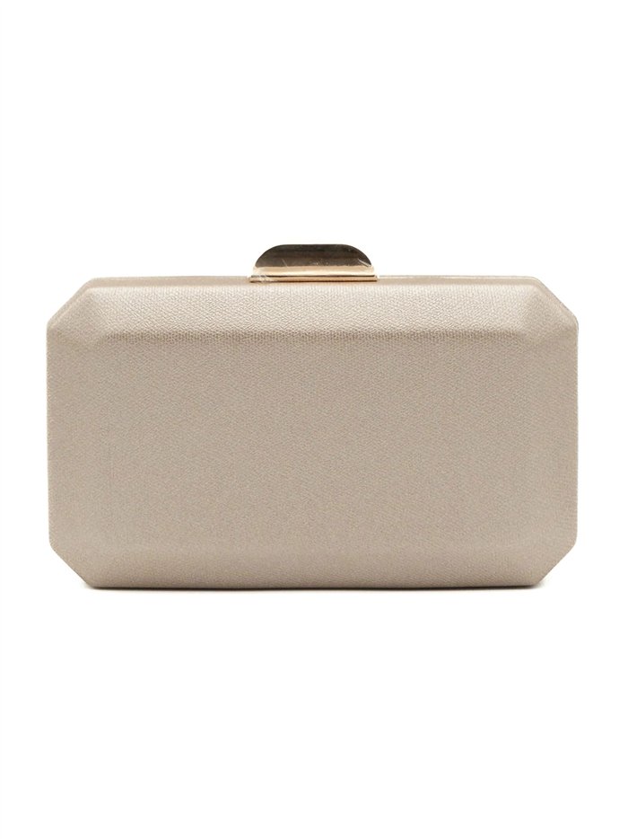 Bolso clutch rígida metalizada