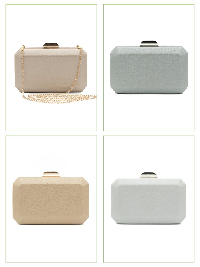 Bolso clutch rígida metalizada