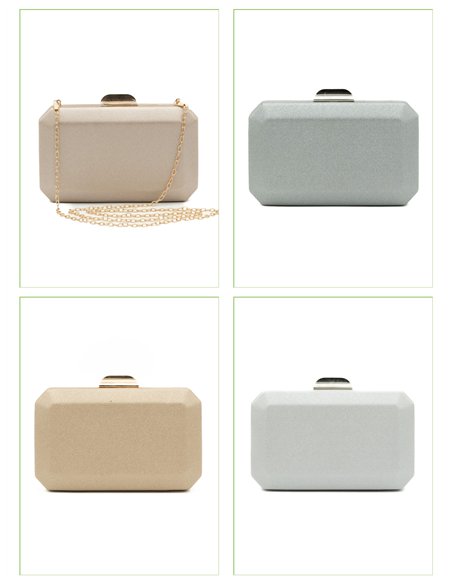 Bolso clutch rígida metalizada