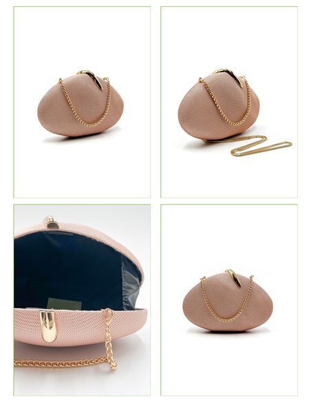 Bolso de fiesta ovalado con cadena