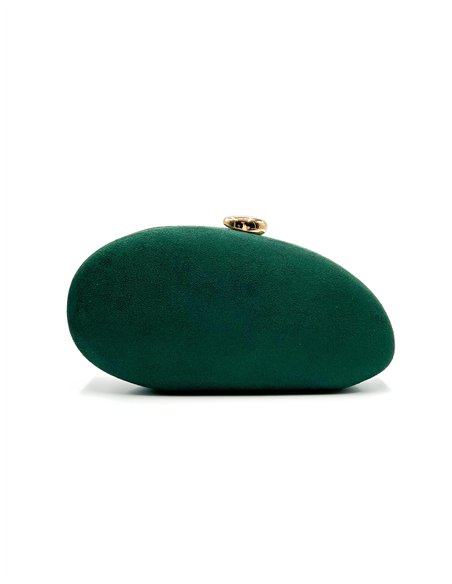 Cartera de fiesta ovalada efecto ante