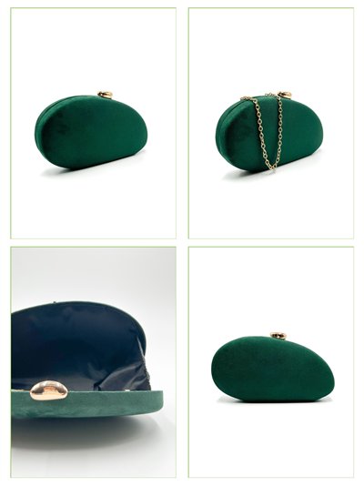 Cartera de fiesta ovalada efecto ante 2