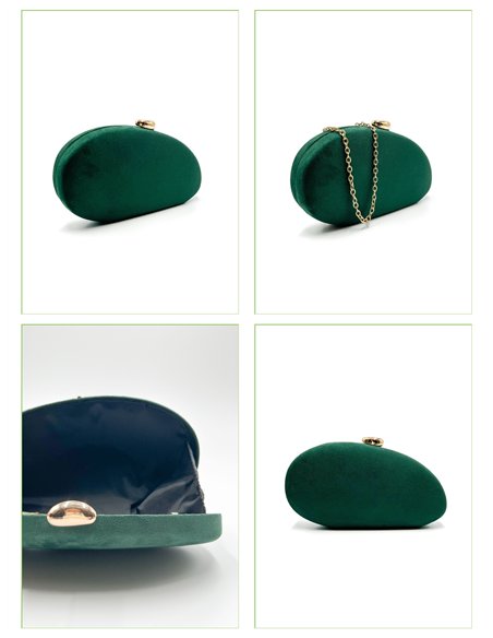 Cartera de fiesta ovalada efecto ante