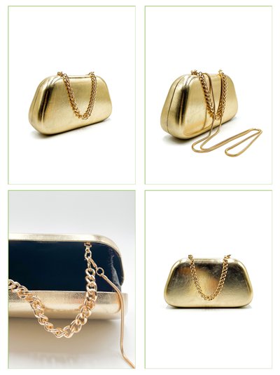 Bolso de fiesta metalizada con cadena 2