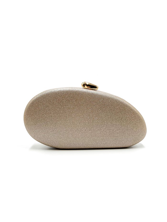 Bolso de fiesta ovalada metalizada