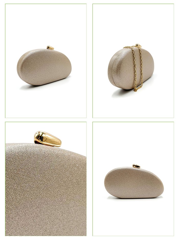 Bolso de fiesta ovalada metalizada