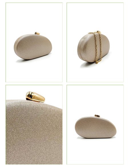 Bolso de fiesta ovalada metalizada