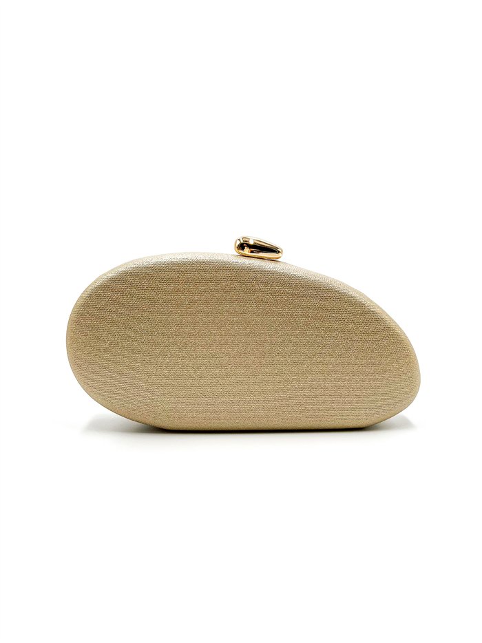 Bolso de fiesta ovalada metalizada