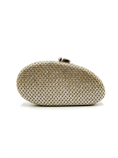 Bolso de fiesta ovalada rafia metalizada