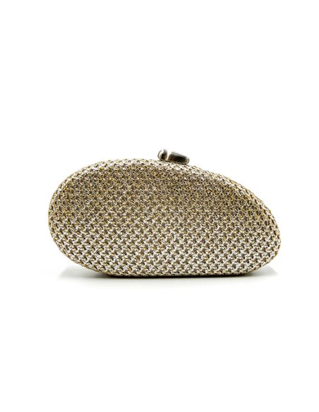 Bolso de fiesta ovalada rafia metalizada