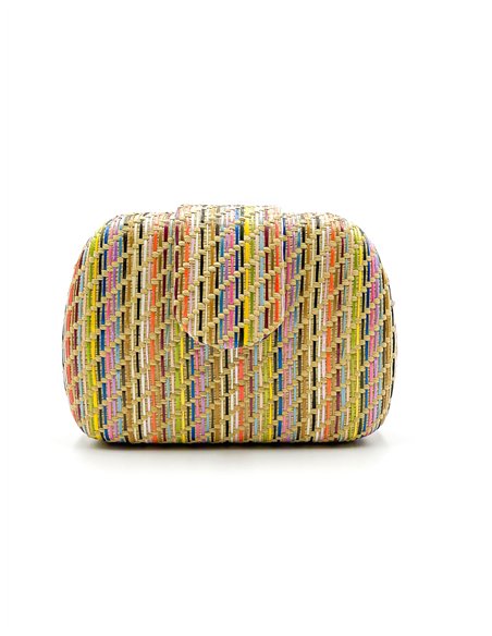 Bolso de fiesta trenzada multicolor