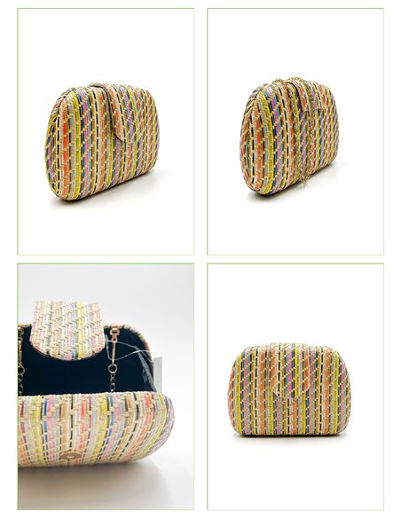 Bolso de fiesta trenzada multicolor