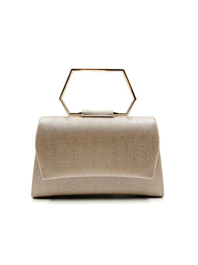 Bolso de fiesta rígido con asa geométrica