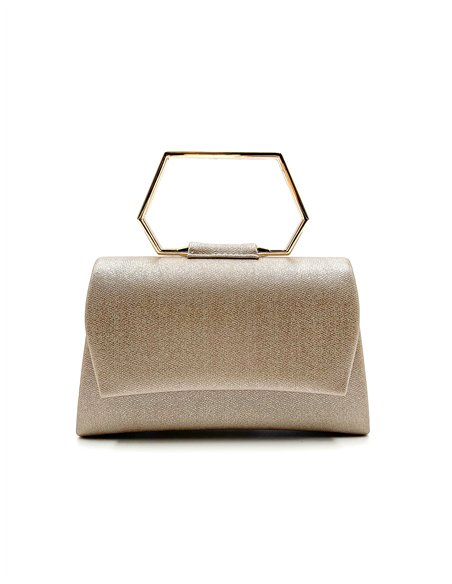 Bolso de fiesta rígido con asa geométrica