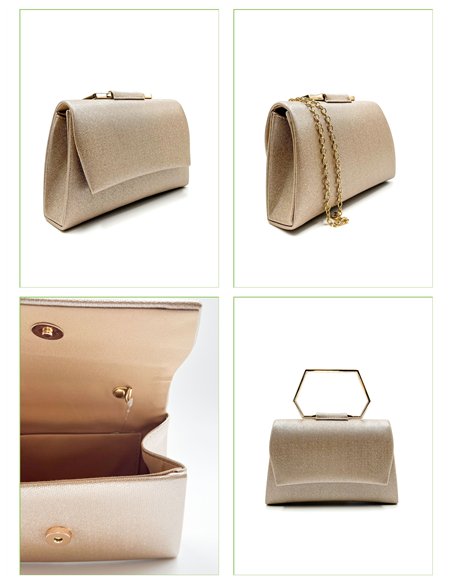 Bolso de fiesta rígido con asa geométrica