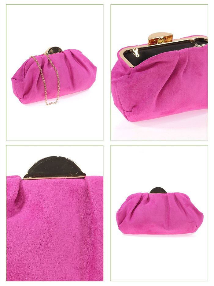 Suede effect clutch