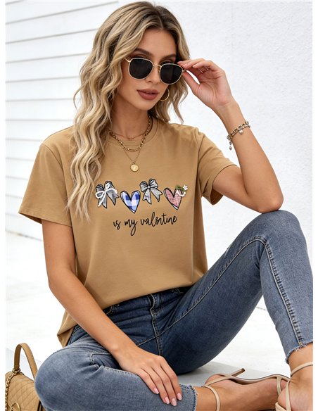 Heart & bows "my valentine" t-shirt