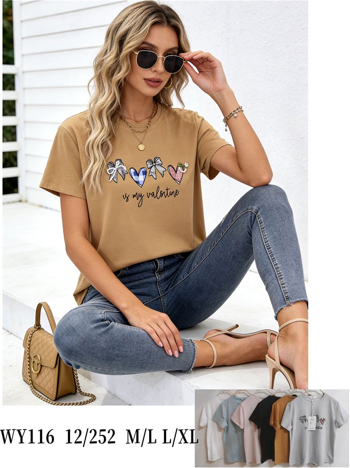 Heart & bows "my valentine" t-shirt