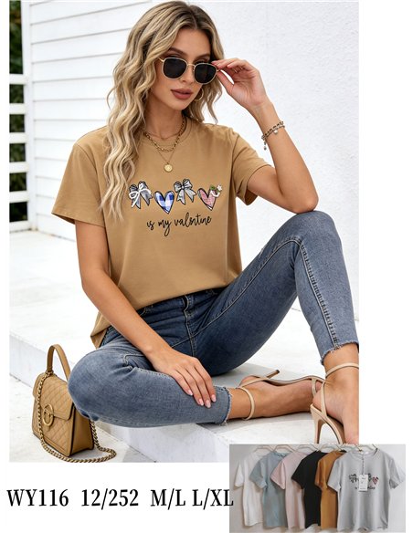 Heart & bows "my valentine" t-shirt