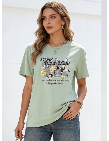 Camiseta amplia estampada floral