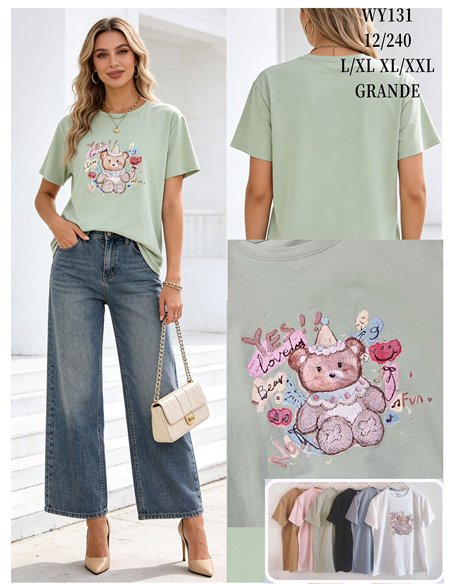 Camiseta amplia osito kawaii