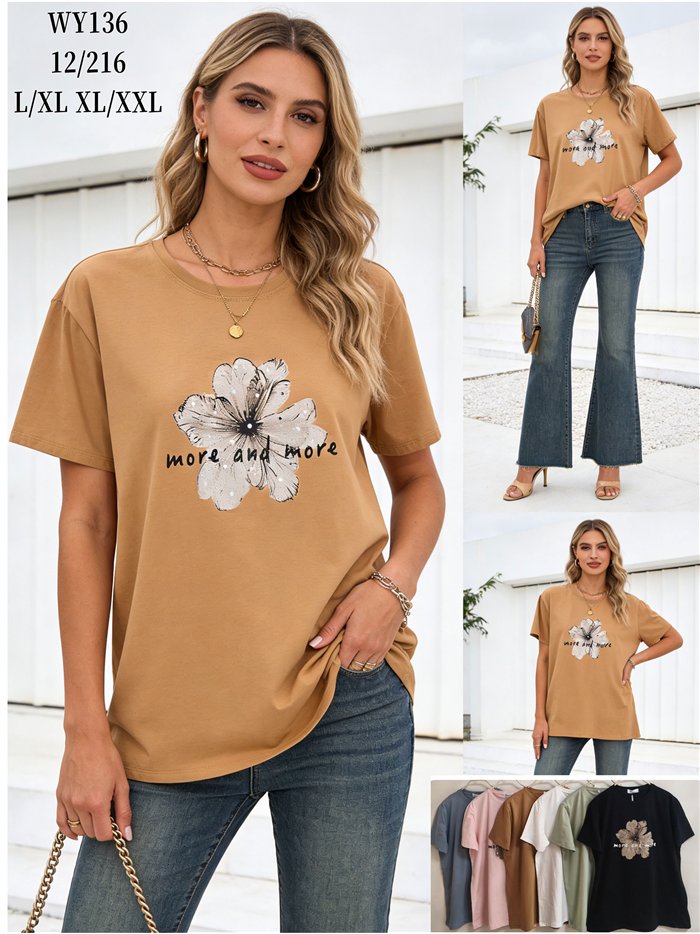 Camiseta amplia flor