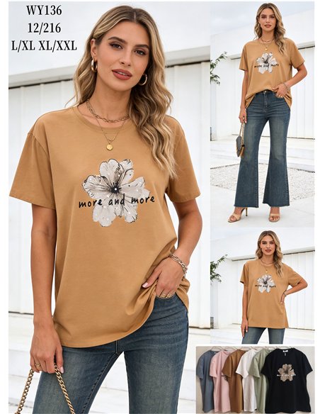 Camiseta amplia flor