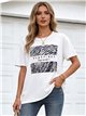 Camiseta oversized com painel de estampa animal