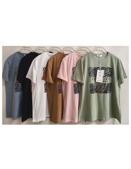 Camiseta oversized com painel de estampa animal