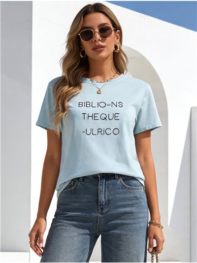 Camiseta texto bordado