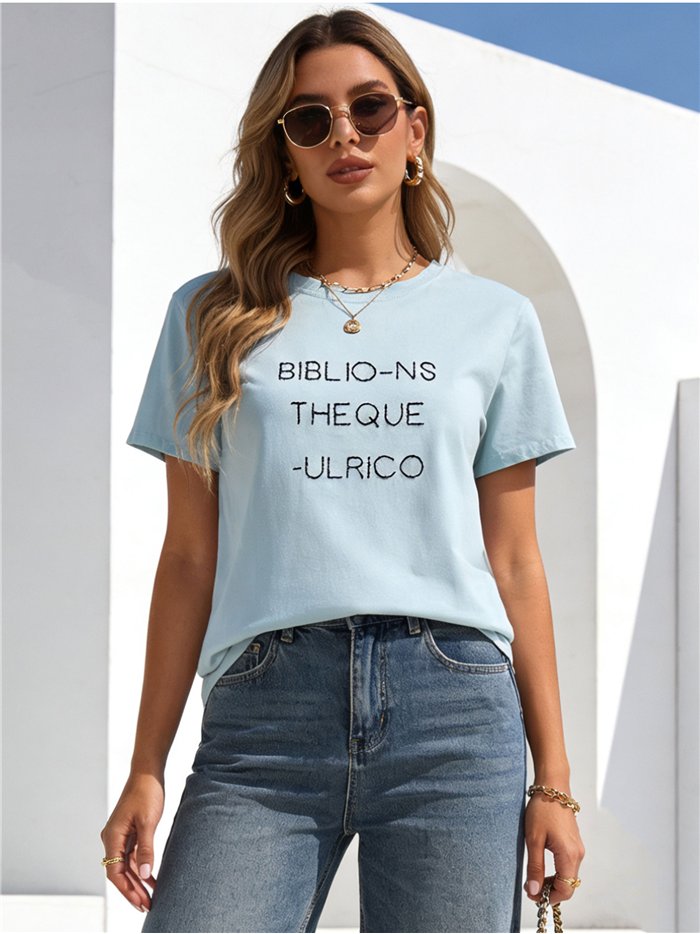Camiseta texto bordado