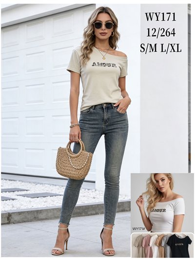 Top cropped hombros descubiertos amour 2