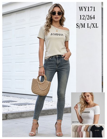 Top cropped hombros descubiertos amour