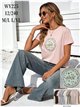 Einfaches T-Shirt mit floralem Medaillonmuster