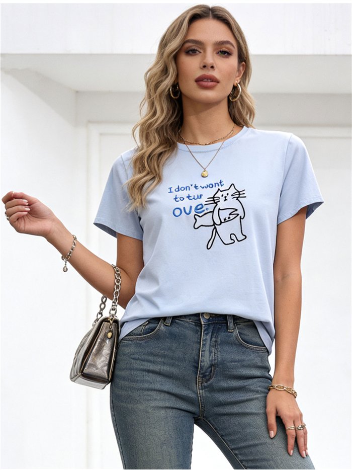 Katzen- und Fisch-T-Shirt