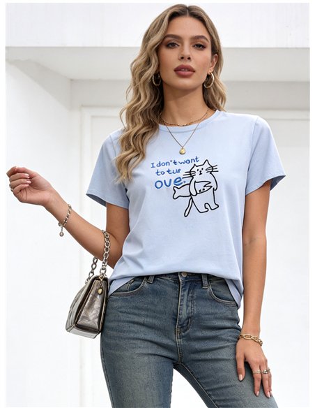 Katzen- und Fisch-T-Shirt