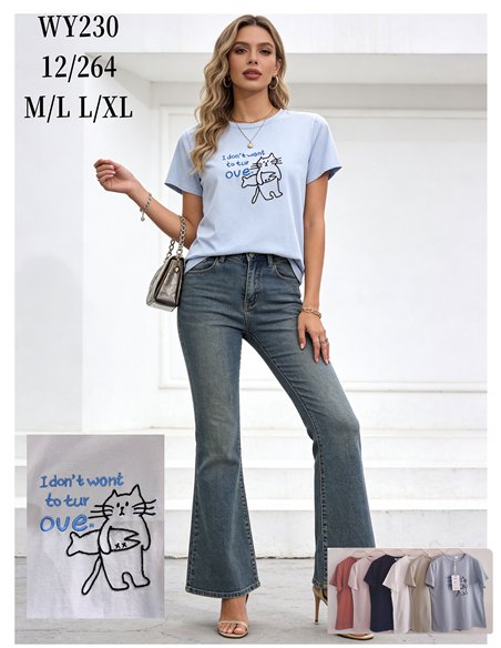 Katzen- und Fisch-T-Shirt